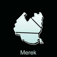 carta geografica città di merek Provincia di nord sumatra vettore design. astratto, disegni concetto, logo design modello