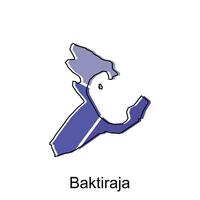 carta geografica città di baktiraja Provincia di nord sumatra vettore design. astratto, disegni concetto, logo design modello
