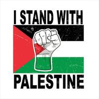 io In piedi con Palestina aumentare mano vettore