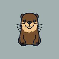 vettore illustrazione. logo illustrazione di un lontra fatto in un' carino cartone animato. piatto cartone animato stile isolato vettore