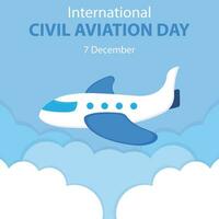 illustrazione vettore grafico di commerciale aerei volante sopra il nuvole, Perfetto per internazionale giorno, internazionale civile aviazione giorno, celebrare, saluto carta, eccetera.