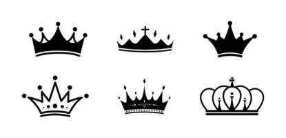 set di icone di corona - illustrazione vettoriale. vettore