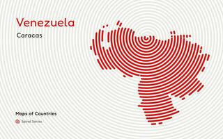 creativo carta geografica di Venezuela. politico carta geografica. caracas. capitale. mondo paesi vettore mappe serie. spirale latino America impronta digitale serie