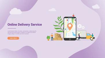 concetto di servizio di consegna online con app posizione gps mobile vettore
