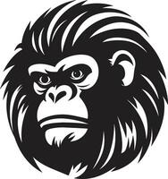 babbuino silhouette icona minimalista scimmia logo vettore