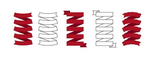 vuoto nastri. nastri e bandiera segni. piatto e lineare nastri. vettore scalabile grafica