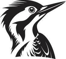 picchio uccello logo design nero la lavorazione del legno nero picchio uccello logo design carpenteria vettore