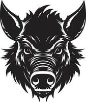 elegante porcellino emblema astratto nero maiale vettore