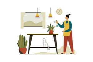 Lavorando a casa, vita vettori illustrazione piatto