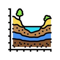 acque sotterranee flusso idrogeologo colore icona vettore illustrazione
