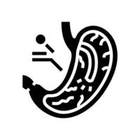 gastroscopia procedura gastroenterologo glifo icona vettore illustrazione