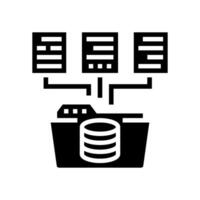dati integrazione Banca dati glifo icona vettore illustrazione