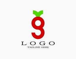 iniziale lettera g con foglia su superiore. creativo design di lettera g con rosso e verde. design concetto con natura o in crescita pianta. logo per il tuo mercato, azienda, attività commerciale, giardino, Hotel, viaggiare, o spa. vettore