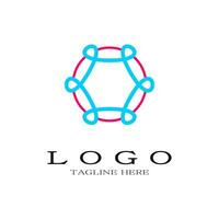 bellissimo geometria logo con morbido rosa e blu. fiocchi di neve, sinergia, o squadra opera concetti. elegante design per azienda, terme, clinica, medico, salone, e bellezza Prodotto. vettore