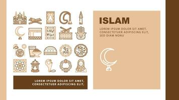 Islam Ramadan musulmano atterraggio intestazione vettore