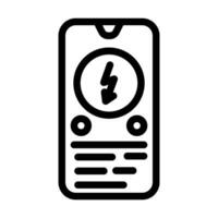ricarica App elettrico linea icona vettore illustrazione