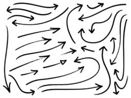 frecce disegnate a mano doodle set di scrittura vettore