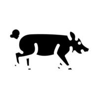 in esecuzione maiale azienda agricola glifo icona vettore illustrazione