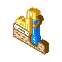 geotecnico studia estrazione isometrico icona vettore illustrazione