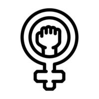 Da donna diritti femminismo donna linea icona vettore illustrazione