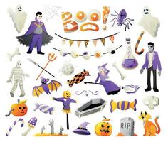 halloween grande set spaventoso vettore