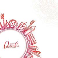 mano disegnare Diwali cracker schizzo celebrazione design vettore