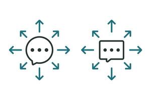 Chiacchierare Condividere icona. illustrazione vettore