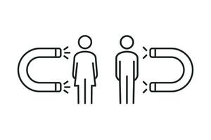 magnete attirare persona. illustrazione vettore