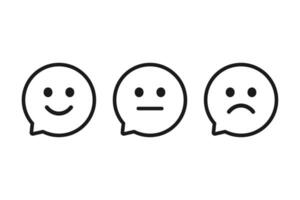 Chiacchierare emoticon feedback. illustrazione vettore