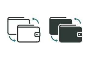 trasferimento portafoglio icona. illustrazione vettore