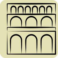 icona pont du gard. relazionato per Francia simbolo. mano disegnato stile. semplice design modificabile. semplice illustrazione vettore