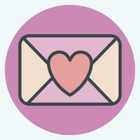 icona amore lettera. relazionato per San Valentino giorno simbolo. colore compagno stile. semplice design modificabile. semplice illustrazione vettore