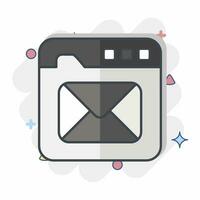 icona e-mail. relazionato per comunicazione simbolo. comico stile. semplice design modificabile. semplice illustrazione vettore