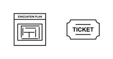 evacuazione Piano e Biglietti icona vettore