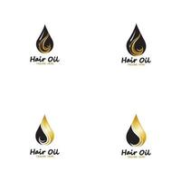 logo essenziale di olio per capelli con olio a goccia e simbolo-vettore del logo per capelli vettore