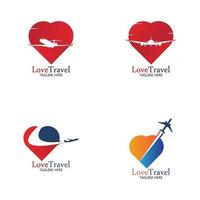 modello di progettazione dell'icona di vettore del logo di viaggio d'amore