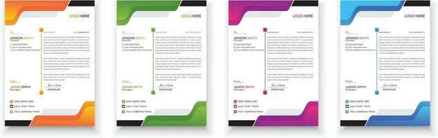 carta intestata design fascio. pulito e professionale aziendale attività commerciale carta intestata design modello con con 4 colori. creativo elegante e minimalista stile carta intestata design per il tuo attività commerciale. vettore