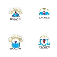 vettore del modello di logo di istruzione