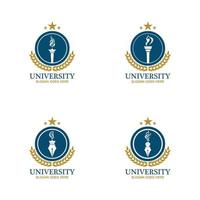 modello di progettazione del logo di università, accademie, scuole e corsi vettore