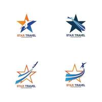 design del logo di viaggio stellare. design del logo dell'agenzia di viaggi. vettore