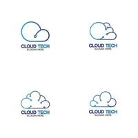 modello icona logo tecnologia cloud. vettore