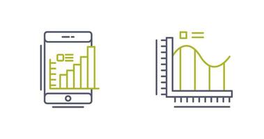 mobile e bar grafico icona vettore