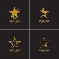 vettore logo stella d'oro in stile elegante con sfondo nero