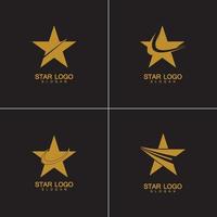 vettore logo stella d'oro in stile elegante con sfondo nero