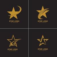 vettore logo stella d'oro in stile elegante con sfondo nero