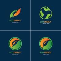 logo vettoriale eco energia con simbolo foglia