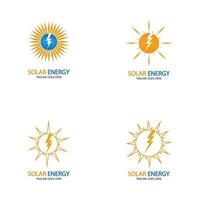 modello di progettazione del logo dell'energia solare del sole. disegni del logo della tecnologia solare v vettore
