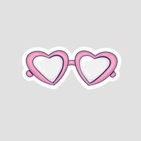 adesivo per occhiali a forma di cuore colorato disegnato a mano vettore