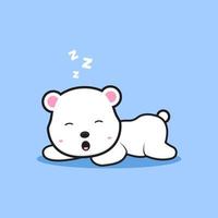 simpatico orso polare che dorme icona del fumetto illustrazione vettore