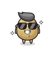 mascotte dei cartoni animati di patate con gesto cool vettore